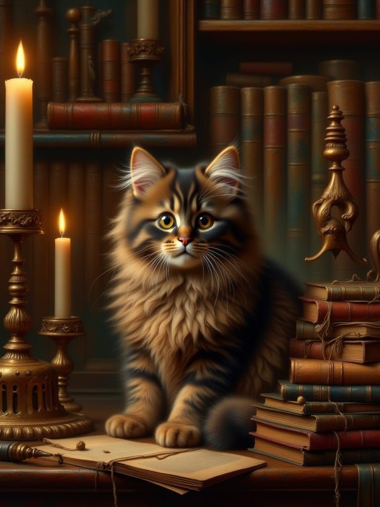 Scholar Animal Portrait in Rembrandt Lighting