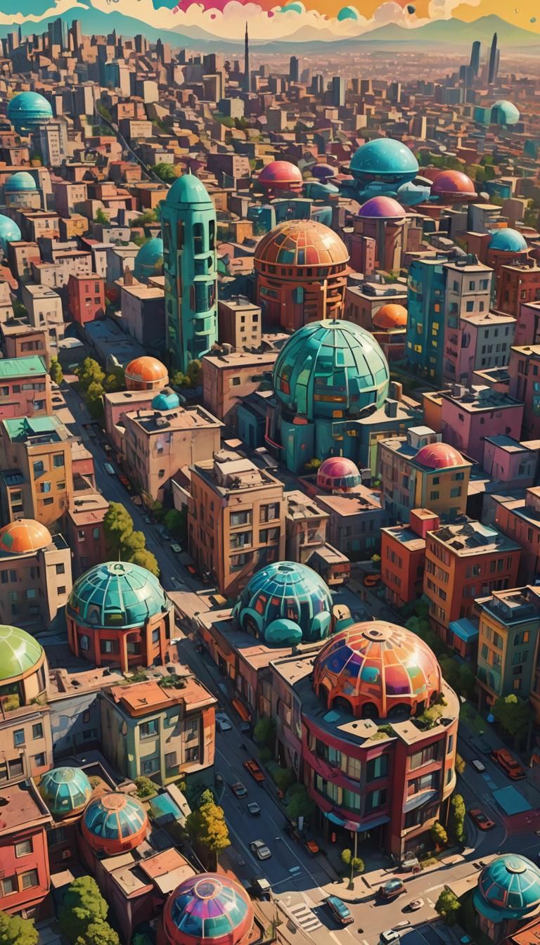 Futuristic Ankara Cityscape in Fauvist Digital Art