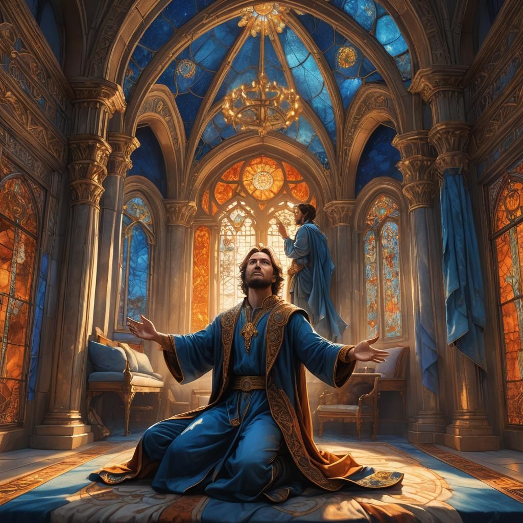 Prophet Daniel Praying in Moonlight: Concept Art