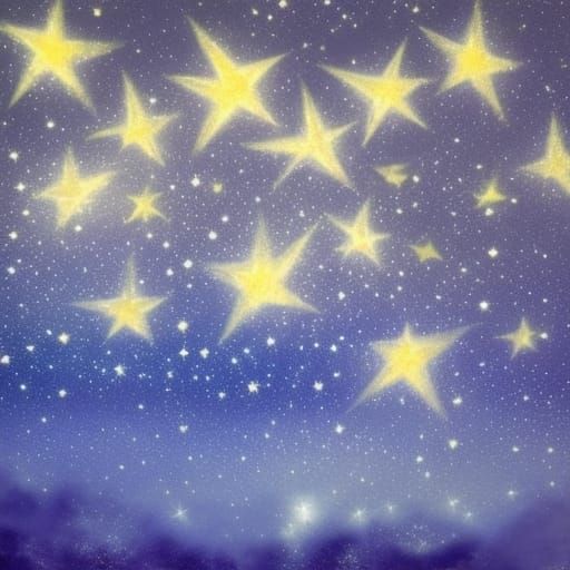 Night Sky Filled with Shiny Stars