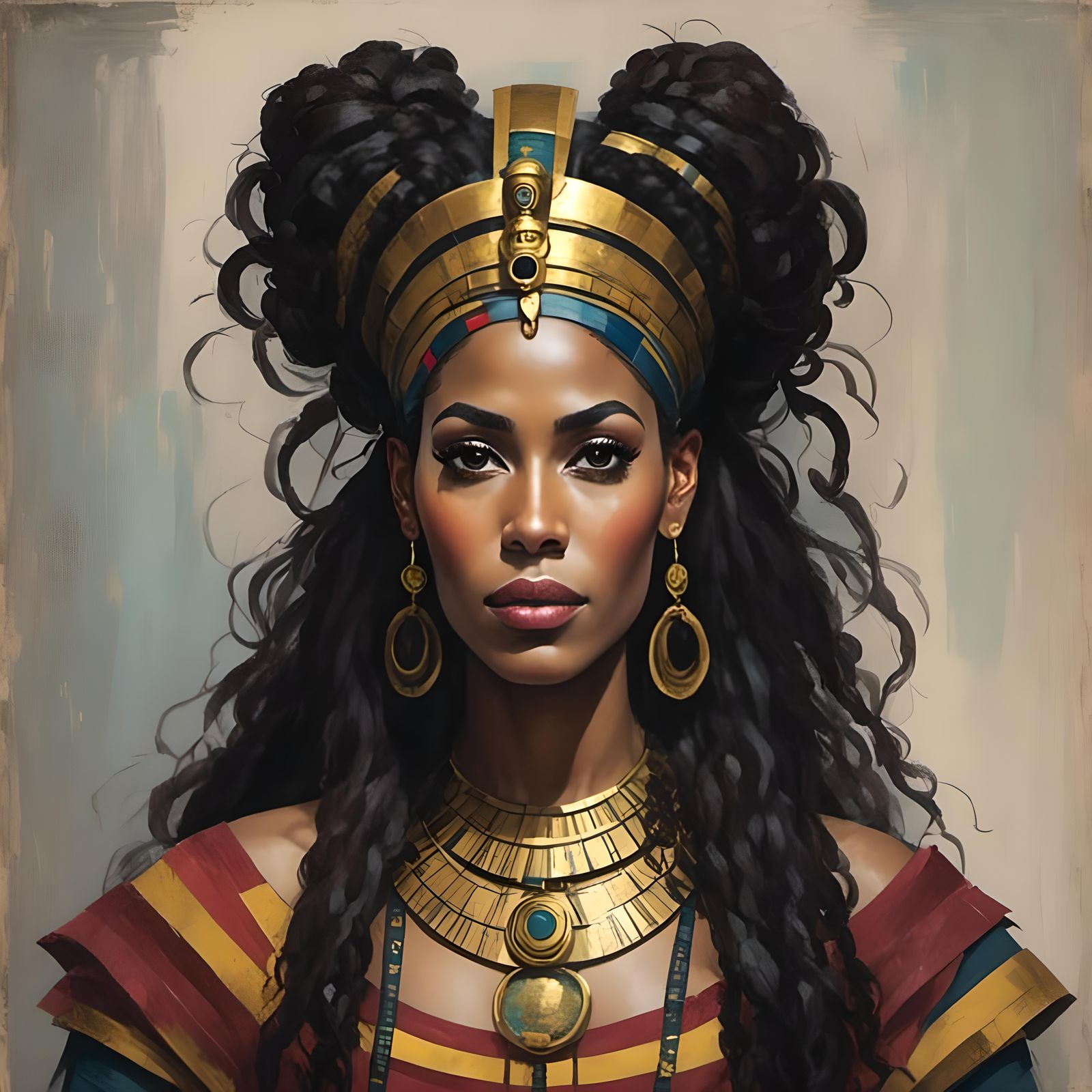 <lora:Cleopatras Gold:1.0>  <lora:Black-woman GO-888:1.0>