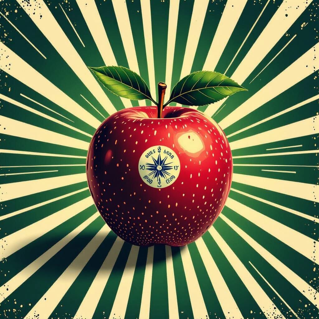 Futuristic Fruit Character with Energy Lines