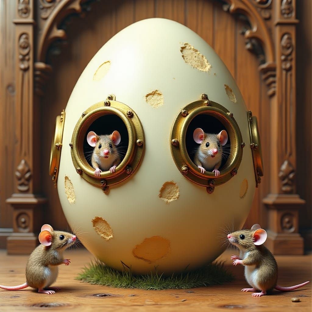 Whimsical Easter Egg in Hyperrealistic Style