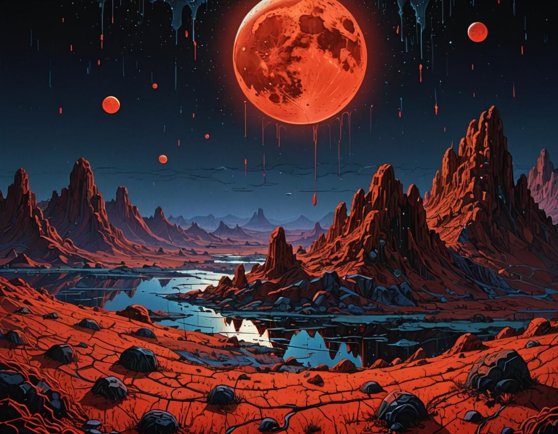 red moon is "crying"