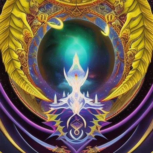 Ethereal Dragon Conception in a Cosmic Dreamscape