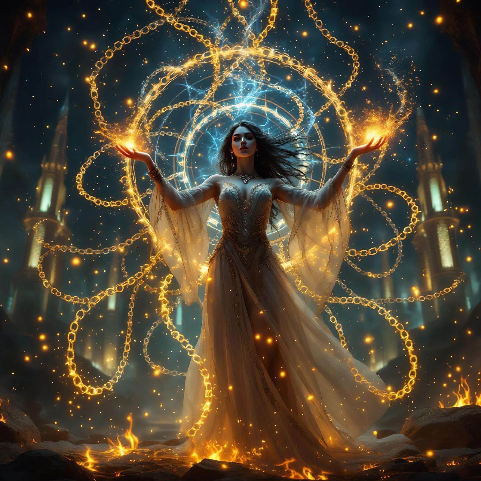 Light Magic: Vibrating Chains in Digital Fantasy