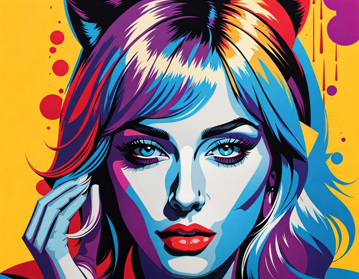 Cocaine Addiction: Cubist Pop Art in Triadic Colors