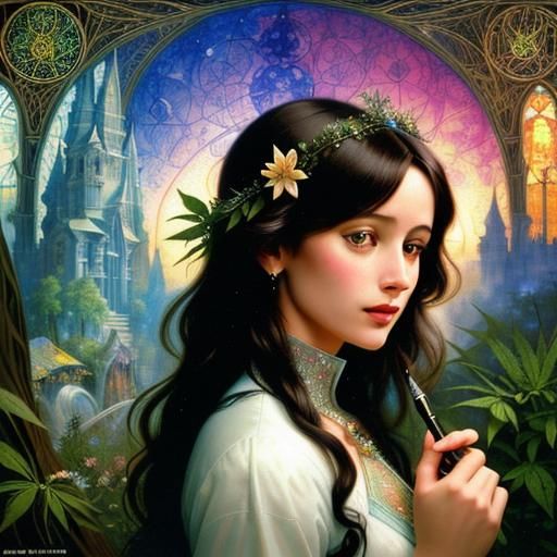 Glass Cathedral Treehouses in Voynich Manuscript Style