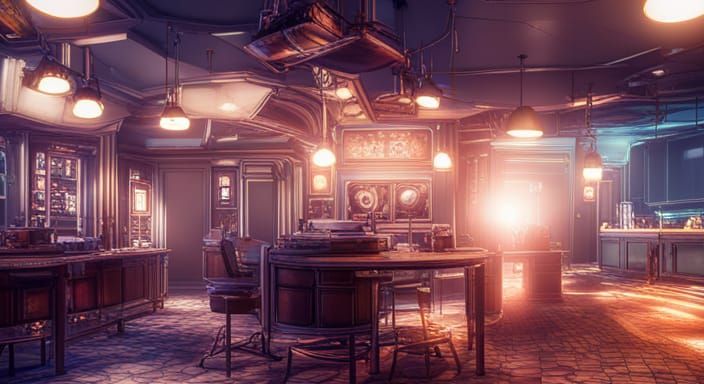 Surreal Weirdcore Cafe in 3D Game Style