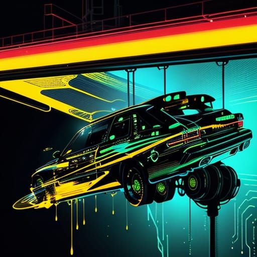 Shimmering Viscous Substance in Neon-Lit Futuristic Landscap...