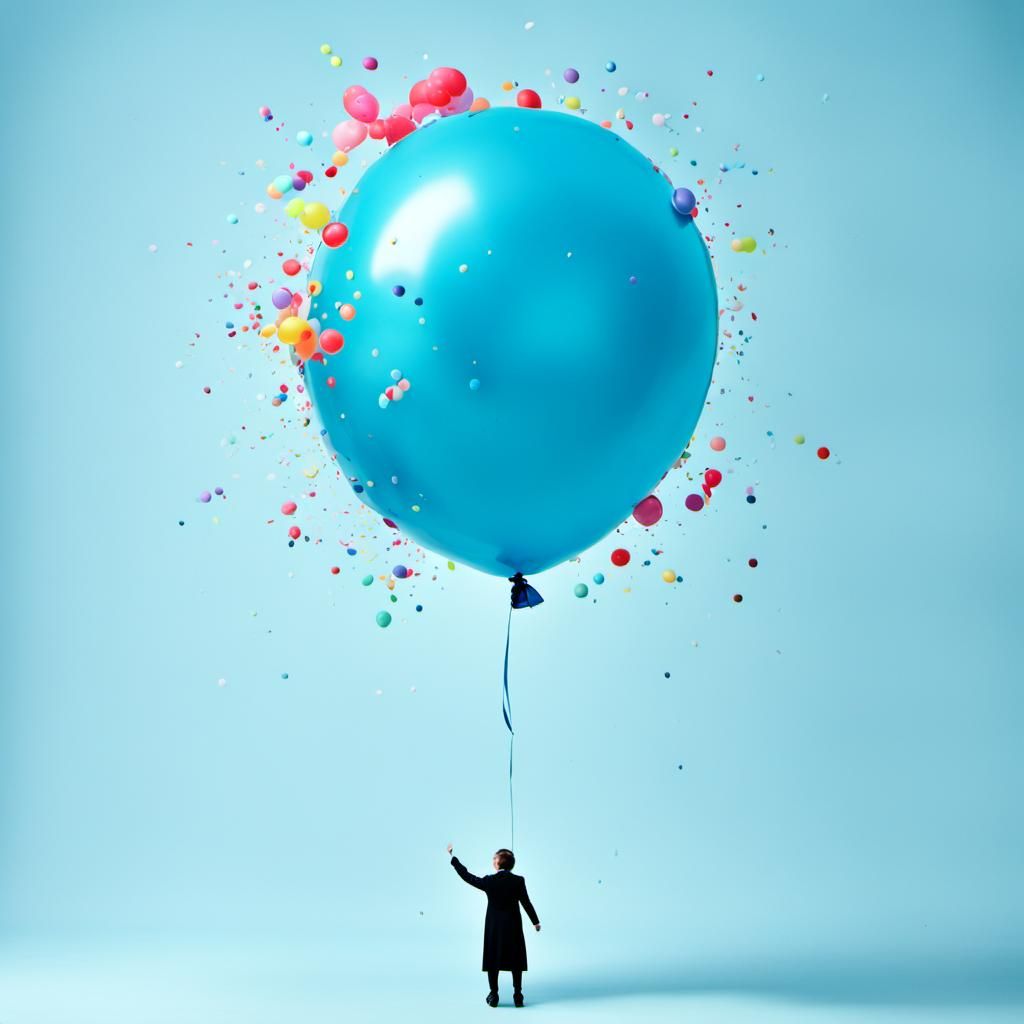 Word 'Title' Bursts From Exploding Balloon