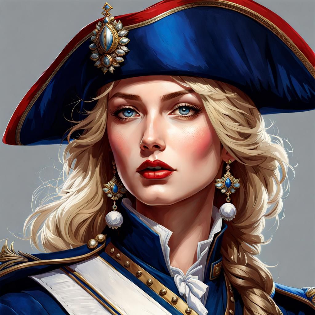 XVIII Century Musketeer Portrait in Gothic Splash Art Style