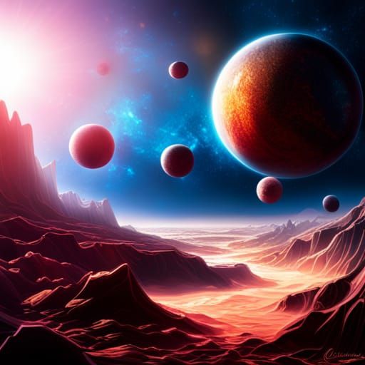Bubbles in Space: Epic Digital Matte Painting