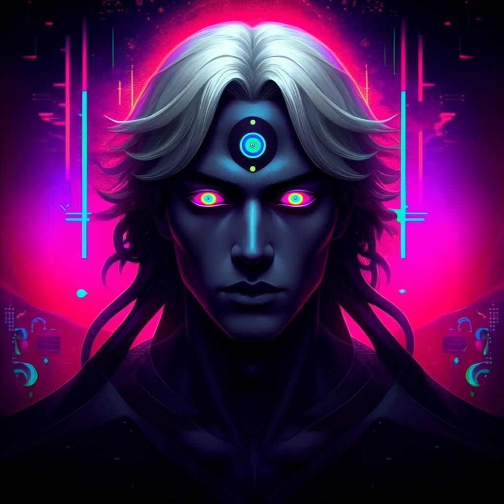 Nyarlathotep in Cyberpunk Phonk Aesthetic