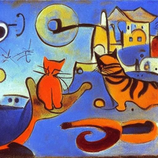 Eternal Cat Utopia: A Surrealist Landscape