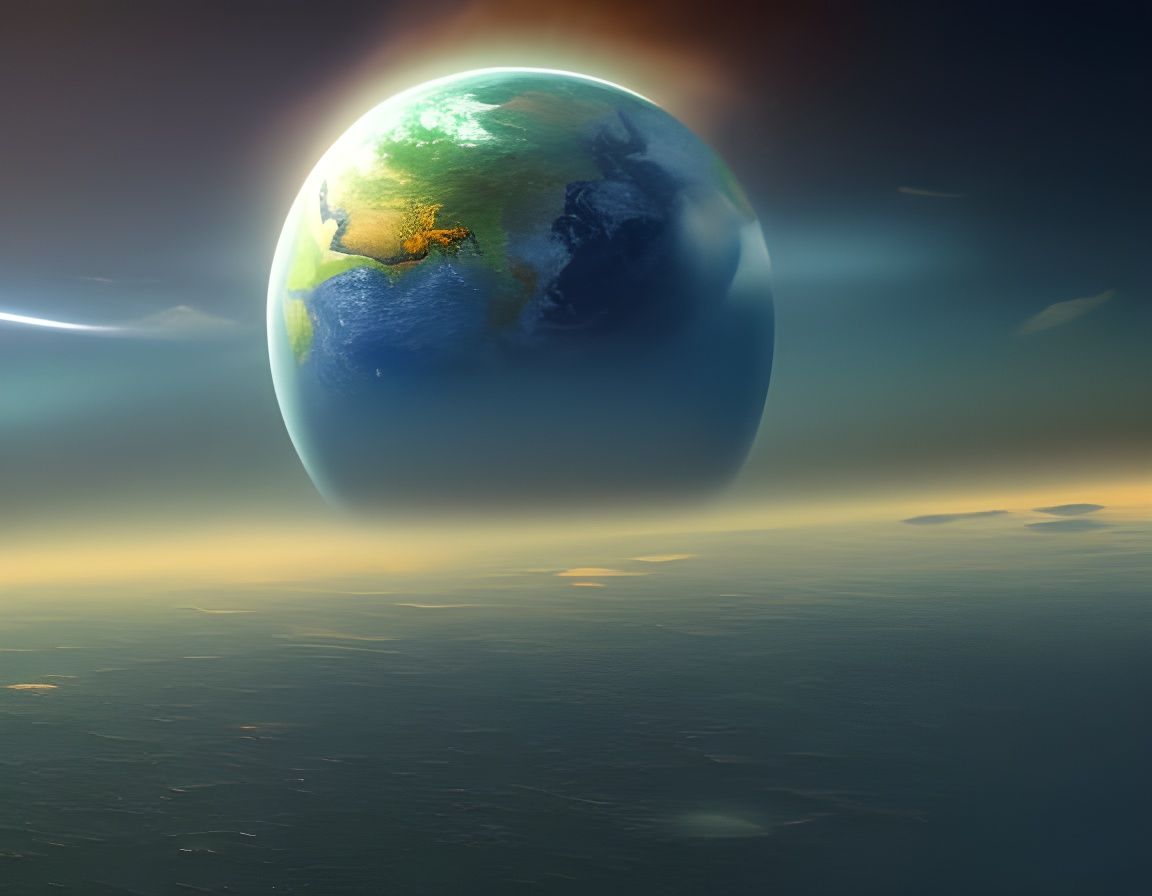 Earth's Horizon From Orbit: Detailed Matte Painting