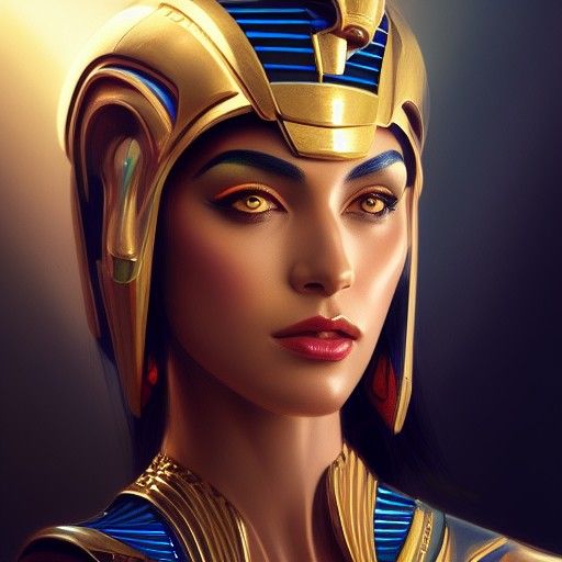 Futuristic Egyptian Queen Concept Art Portrait