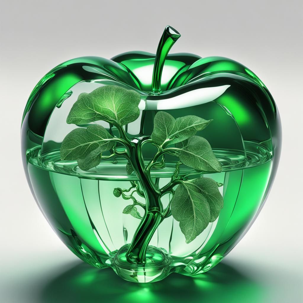 Emerald Apple Tree: A Sci-Fi 3D Render