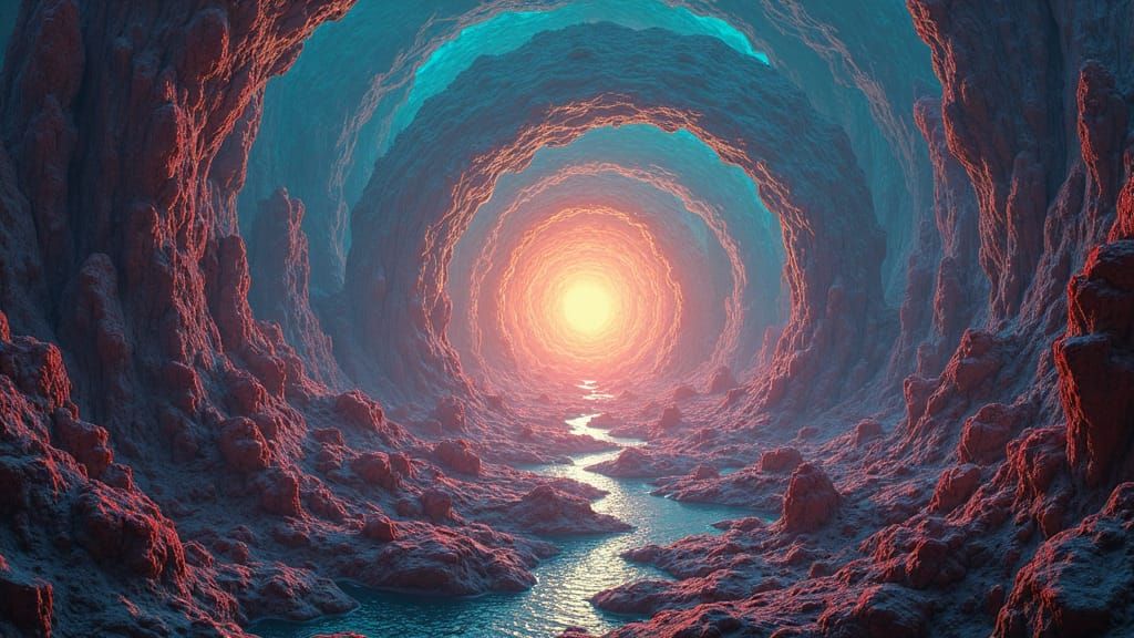 Surreal Earth Mosaic in Dark Fantasy Style