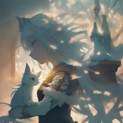 Adorable Cats Portrait in Sunlit Room