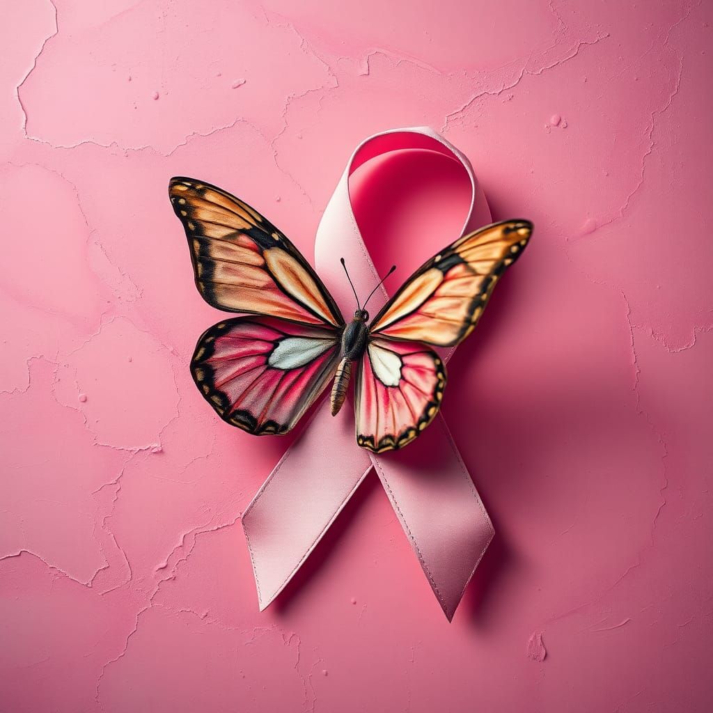 Surreal Breast Cancer Awareness Ribbon in Pink