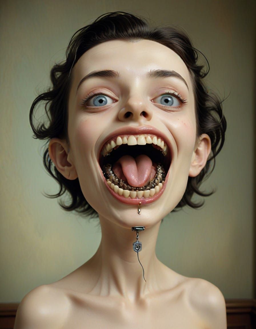 Surreal Television Landscape Inside a Melting Face