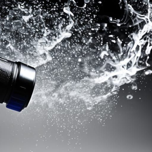 Exploding Water Bottle in Professional Photography Style