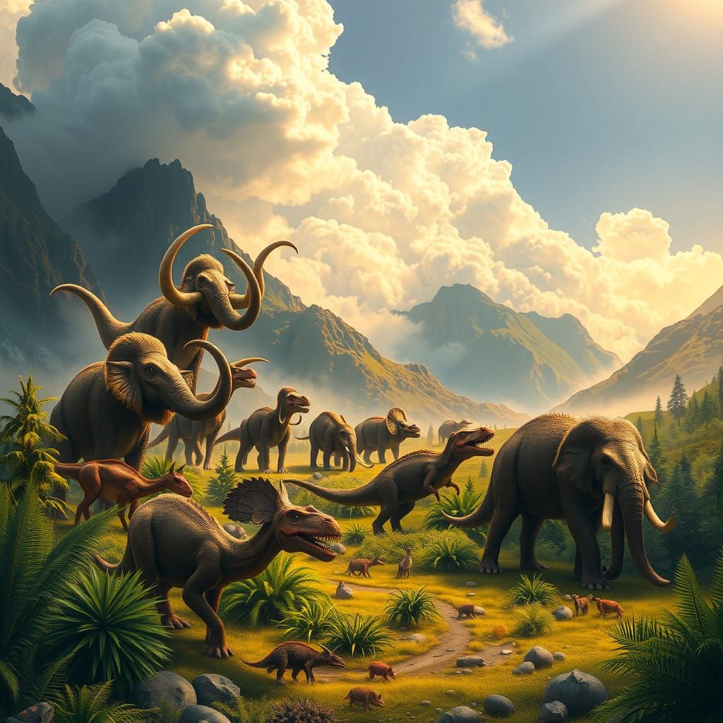 Surreal Prehistoric Landscapes in Vibrant Colors