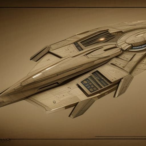 Star Trek Starship: Da Vinci Technical Drawing