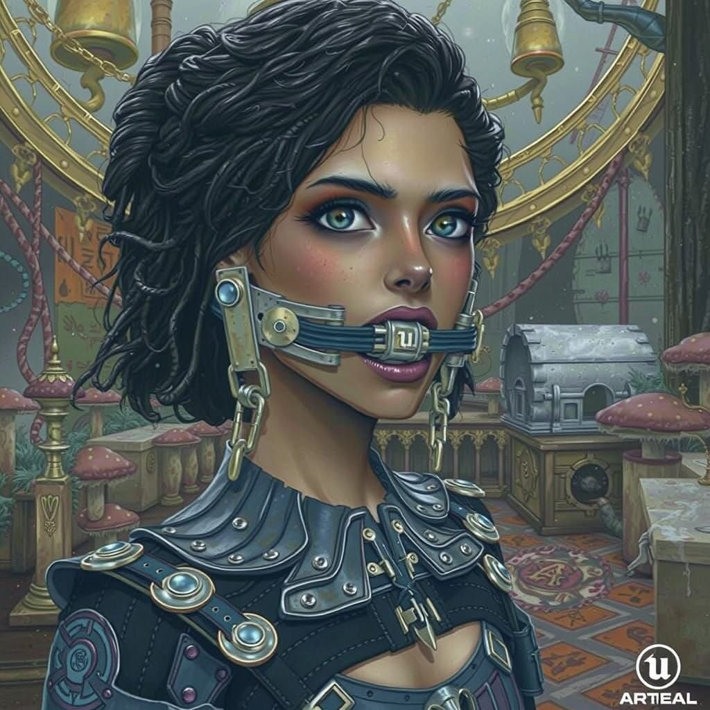 Figure in Mystical Realm, Gagged in Foreboding Landscape