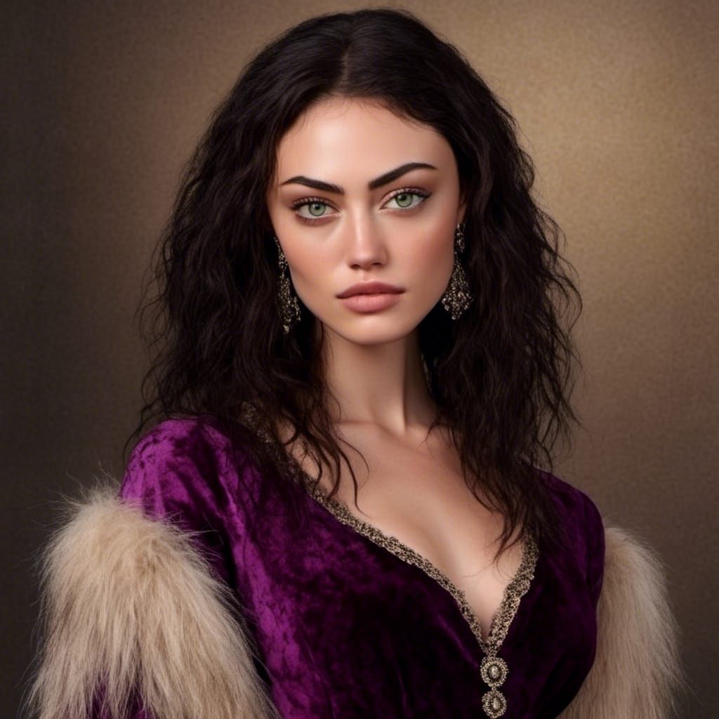 Anime Portrait with Renaissance Style Fur Trim