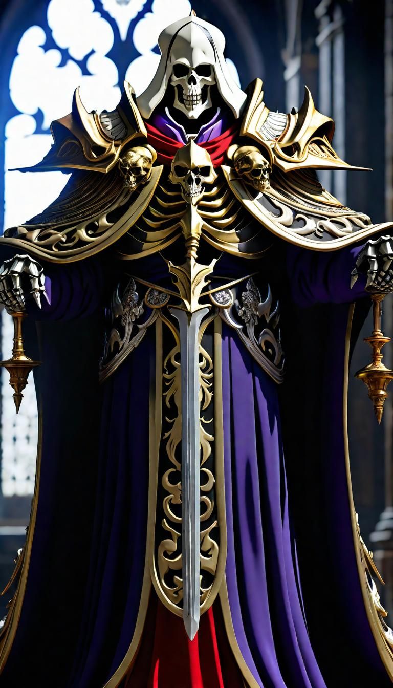 Ainz Ooal Gown Full Body Anime Portrait