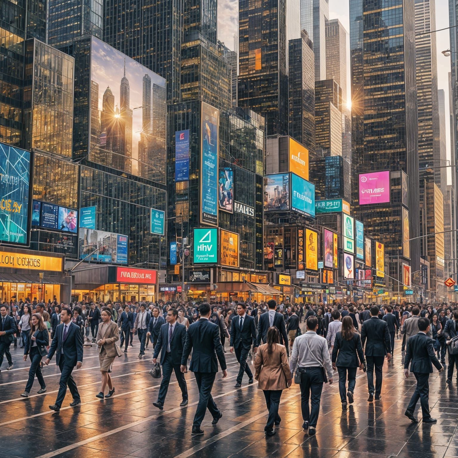 Futuristic Financial District in Hyper-Realistic Digital Art