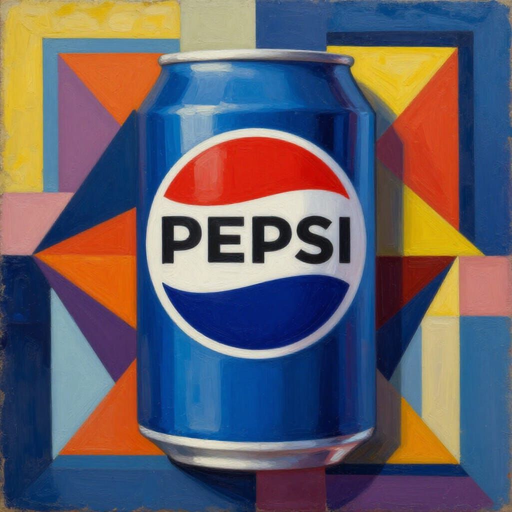 Pepsi Logo in Neo-Cubist Art Deco Style