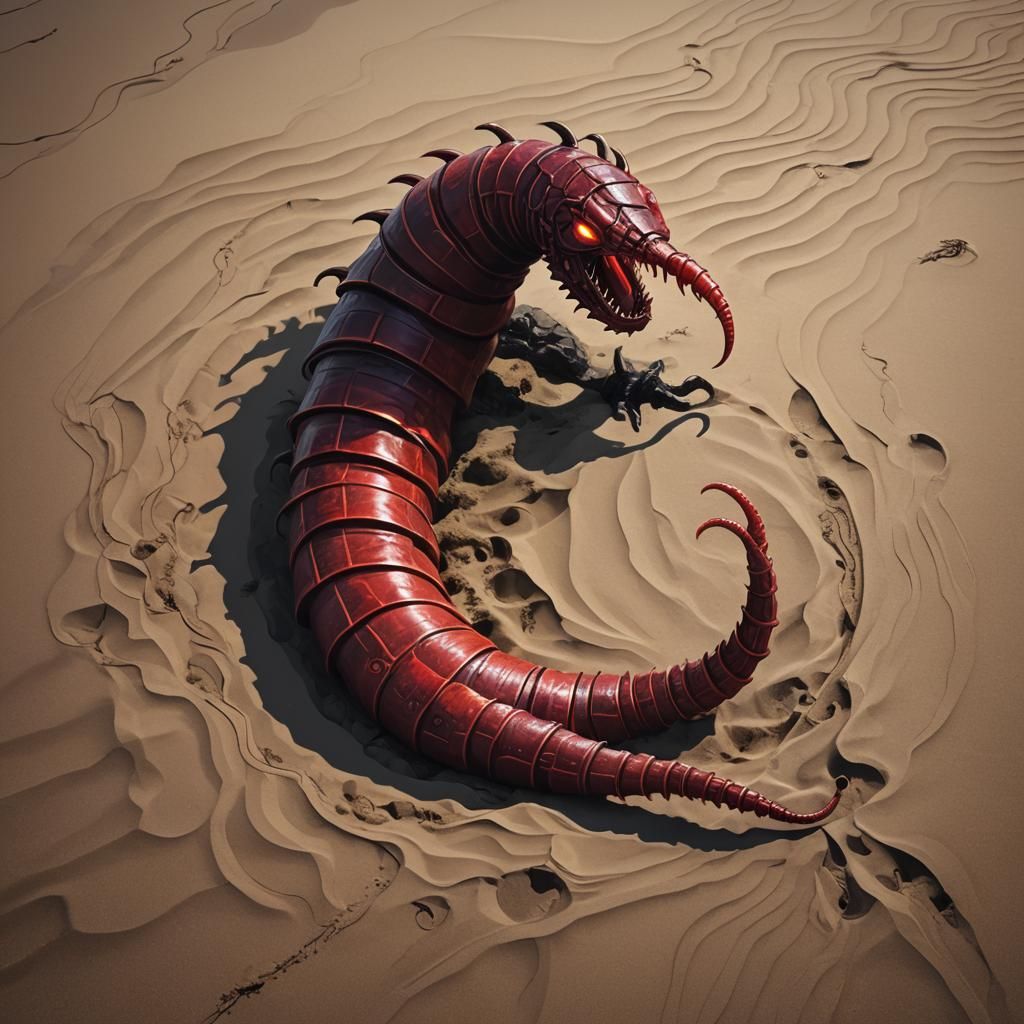 Giant Mongolian Death Worm Emerges from Sand