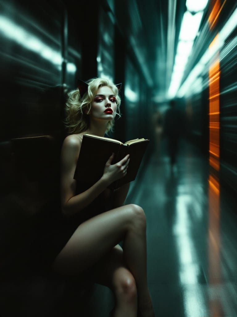 Haute Couture Noir: Figures in Motion Blur