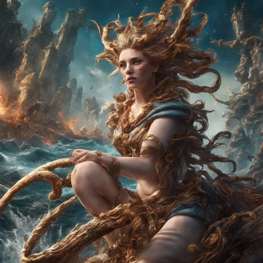 Hyperrealistic Scylla with Intricate Details