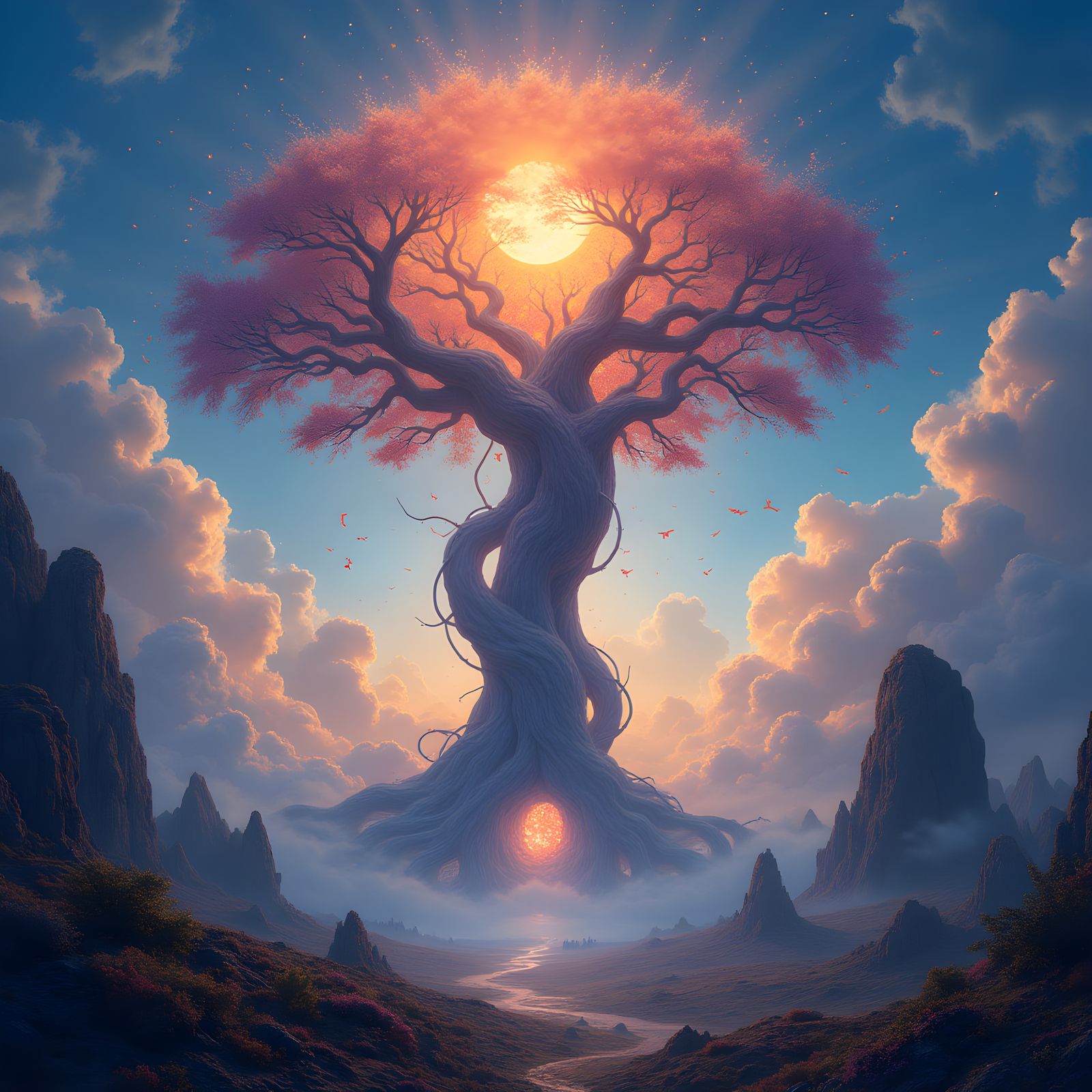 Surreal Tree of Life Landscape in 8k