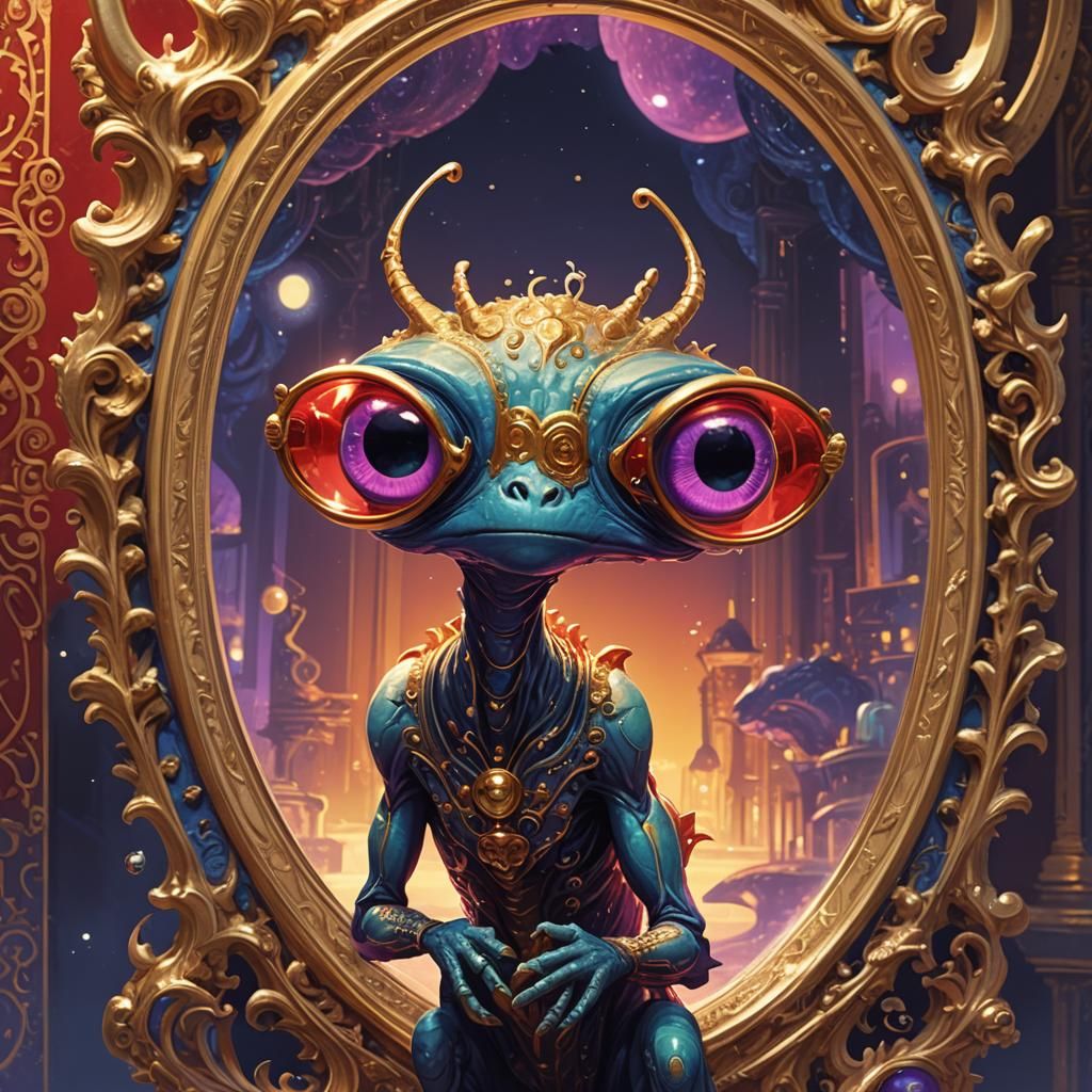 Alien Creature with Red Glasses Concept Art