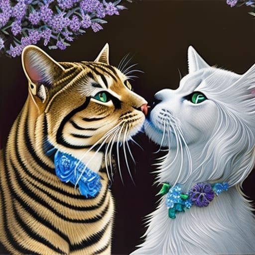 Dog and Cat Double Exposure Collage Art