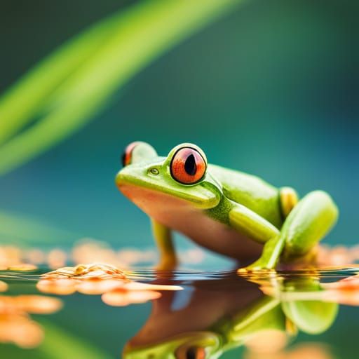 Frog with iPhone in Stop Motion Style