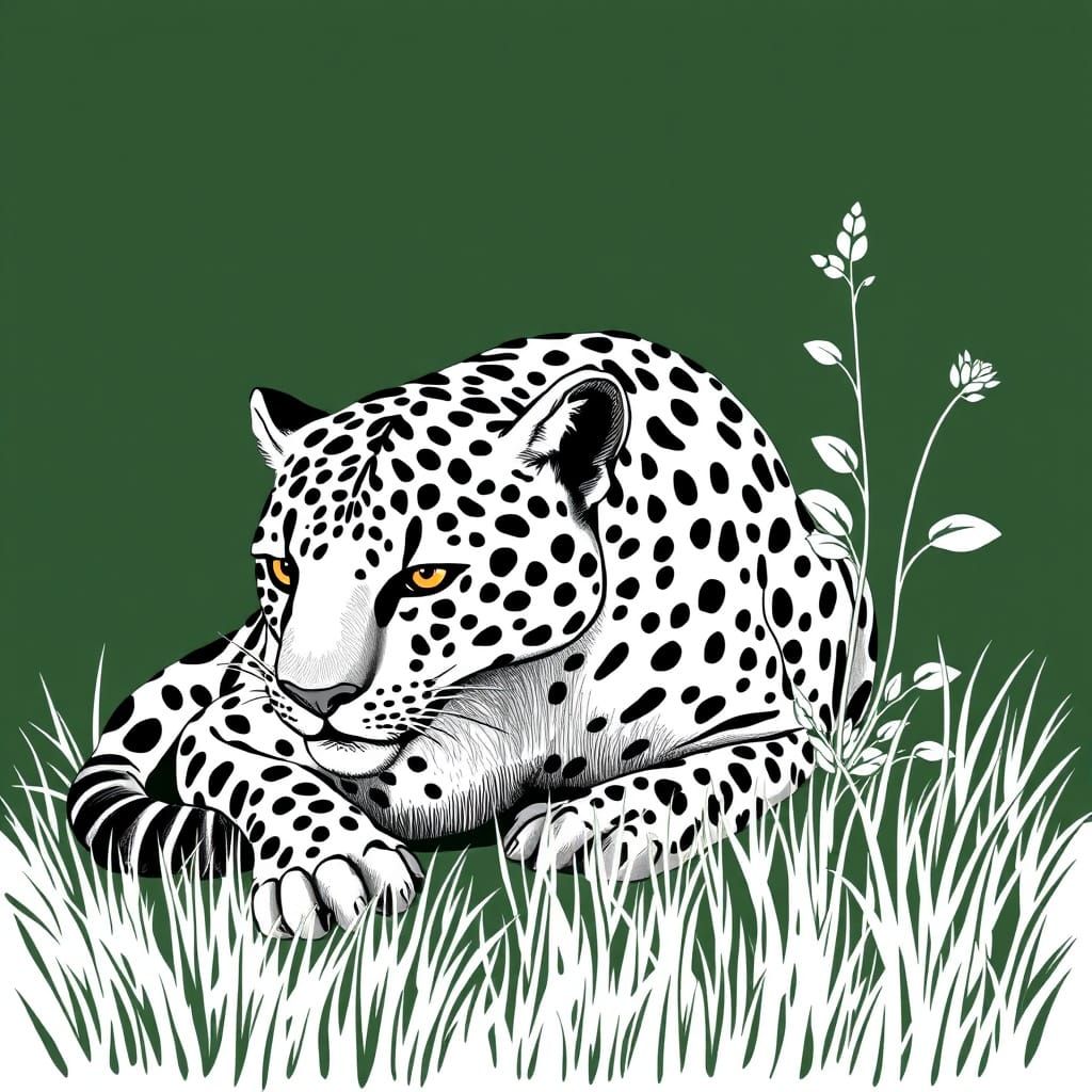 Jaguar in a Classic Sketch Style