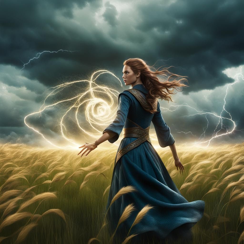 Powerful Sorceress Conjures Lightning Storm