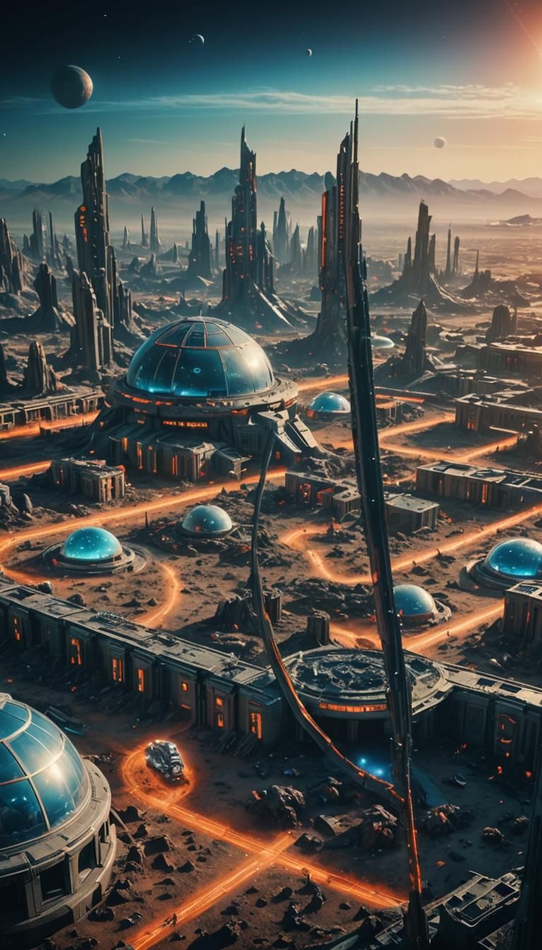 Ethereal Dome Cityscape on a Distant Alien Planet