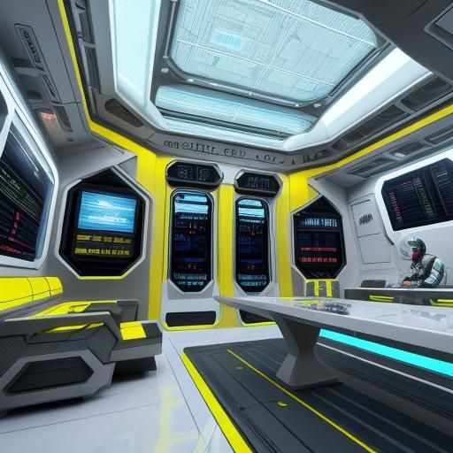 Futuristic White Spaceship Docking at Space Station