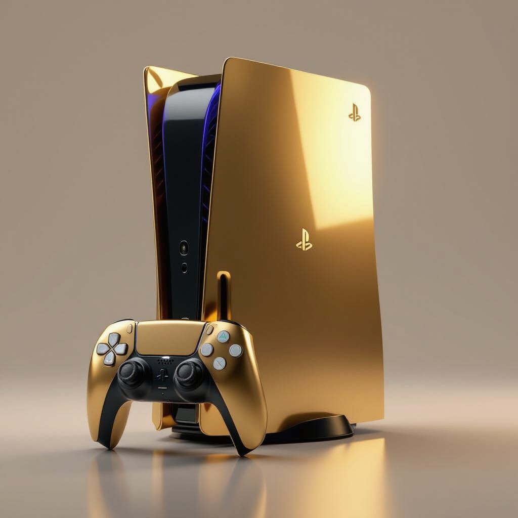 Opulent Golden PlayStation 5 Console
