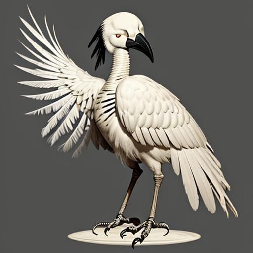 bird with feathers made of bone