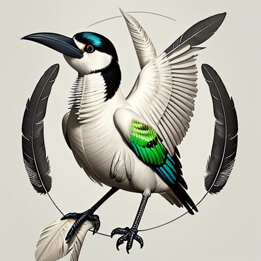 bird with feathers made of bone