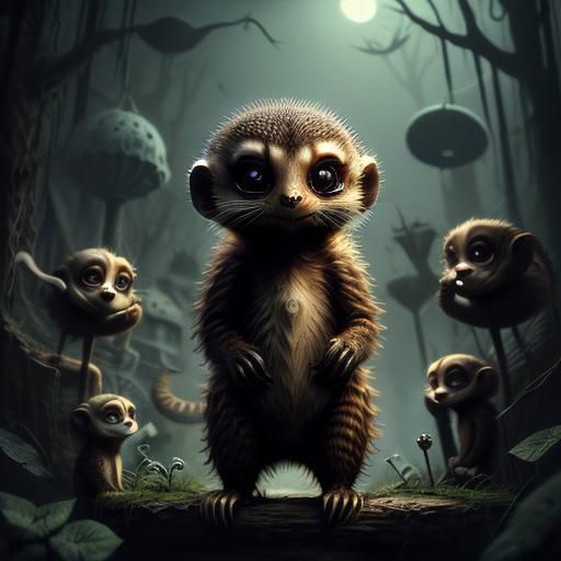 Sinister Meerkat Standing Guard