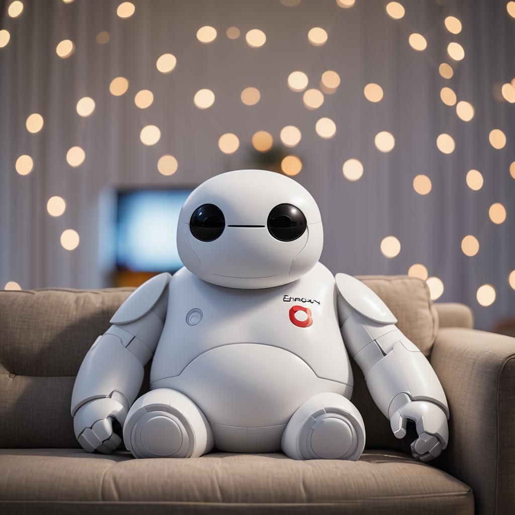 Baymax Relaxing on Couch: Professional Photography